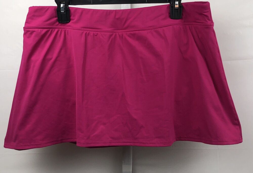 Lands' End Swim Skirt Bottom Women Petite 16P Pink Stretch Skirt w/ Briefs Swim